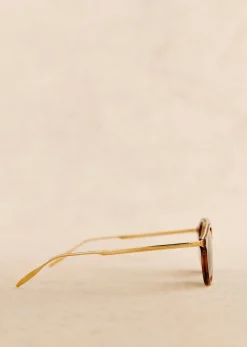 Sezane Solaires|Lunettes De Soleil Bonnie Ecailles et doré