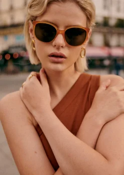 Sezane Solaires|Lunettes De Soleil Romie Ambre