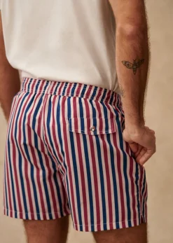 Sezane Le Bain|Maillot De Bain Stokes Rayures Bleu Ecru Rouge