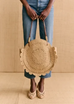 Sezane Le Bain|Paniers & Pochettes|Panier Jude Raphia Naturel