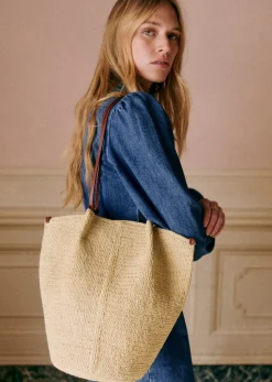 Sezane Nos Sacs Iconiques|Maroquinerie|Panier Romie Raphia Naturel