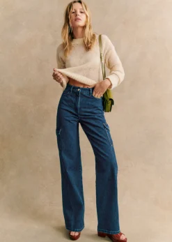Sezane Denim|Denim|Pantalon Flint Bleu Foncé