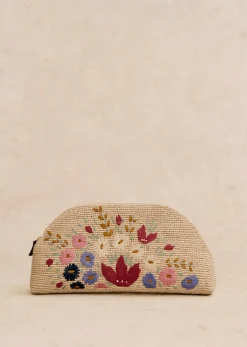 Sezane Paniers & Pochettes|Pochette Simone Raphia Broderie Multi