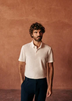 Sezane Polos|T-Shirts coton lin|Polo Martin Ecru