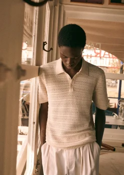 Sezane Maille|Col polo|Polo Pietro Écru