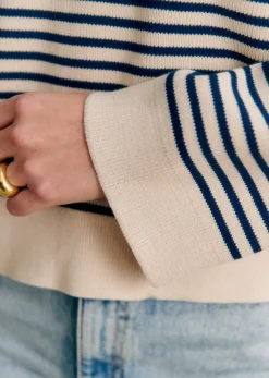 Sezane Maille|Pull Daisy Naturel / Marine