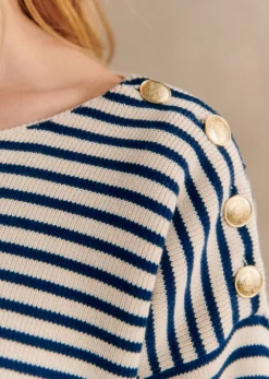 Sezane Maille|Pull Daisy Naturel / Marine