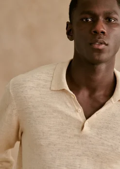 Sezane Col polo|Pulls coton|Pull Marsh Beige