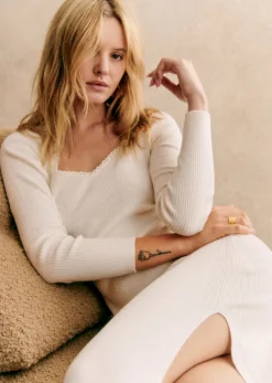 Sezane Robes|Robe Amandine Ecru