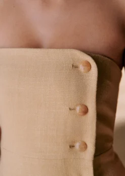 Sezane Robes|Robe Chiara Beige Clair