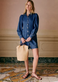 Sezane Robes|Robe Eulalia Bleu Moyen