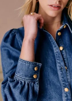 Sezane Robes|Robe Eulalia Bleu Moyen