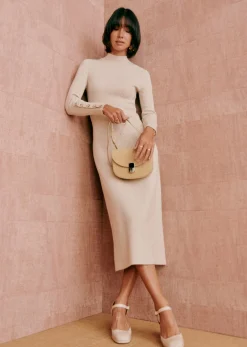Sezane Robes|Robe Hillary Beige Chiné