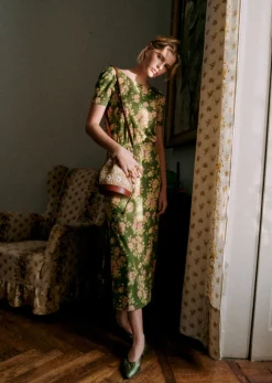 Sezane Robes|Robe Luce Bouquet Vert