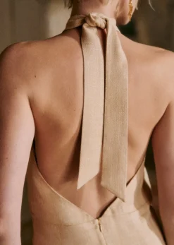 Sezane Robes|Robe Mariama Beige Clair
