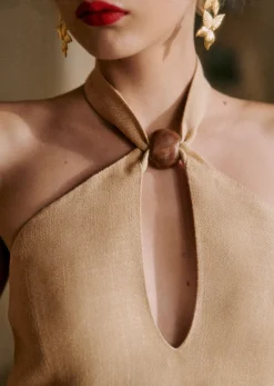 Sezane Robes|Robe Mariama Beige Clair
