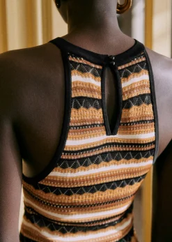 Sezane Robes|Robe Yanelle Rayures Geo