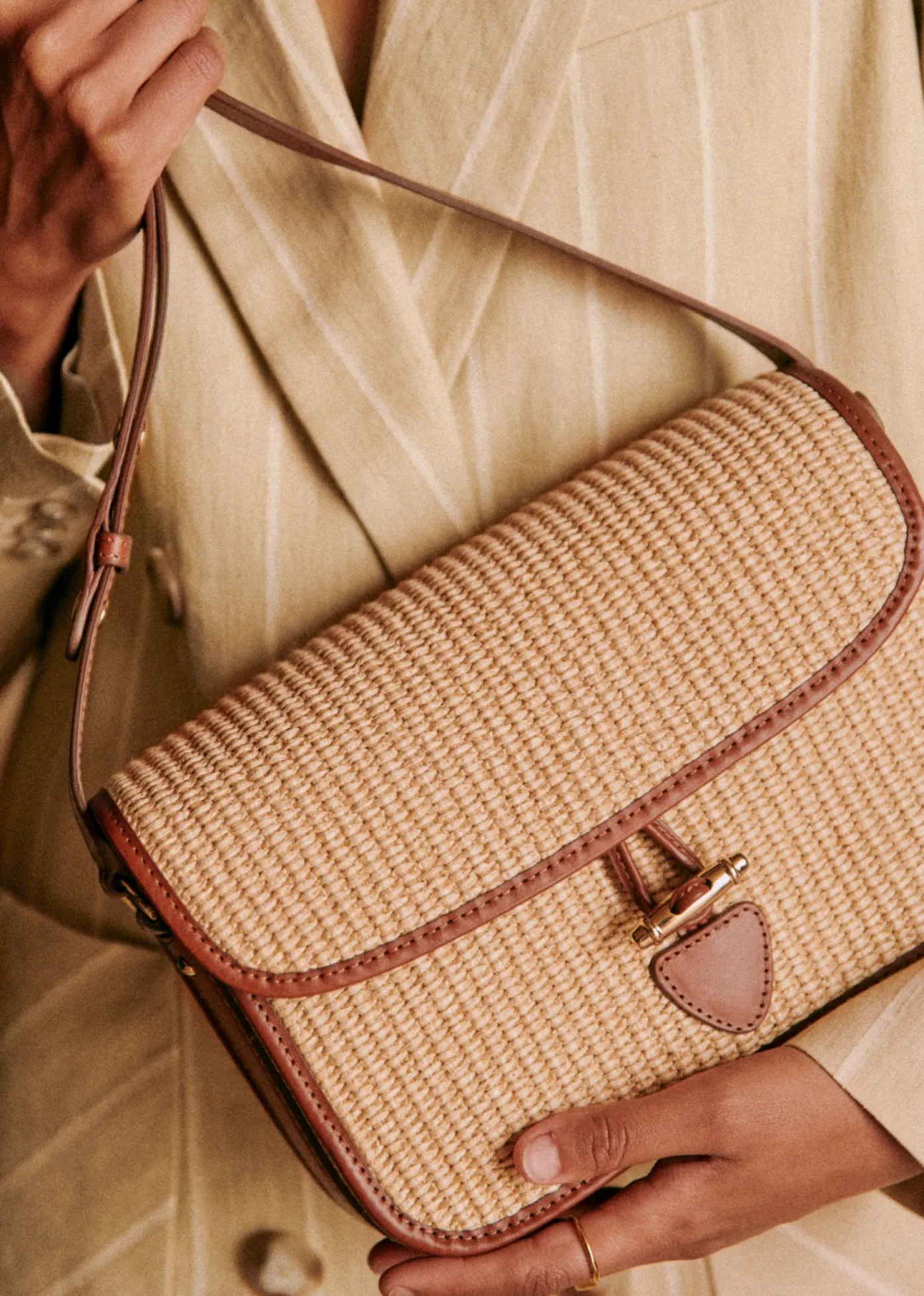 Sezane Nos Sacs Iconiques|Maroquinerie|Sac Milo Vintage Textile Textile Naturel
