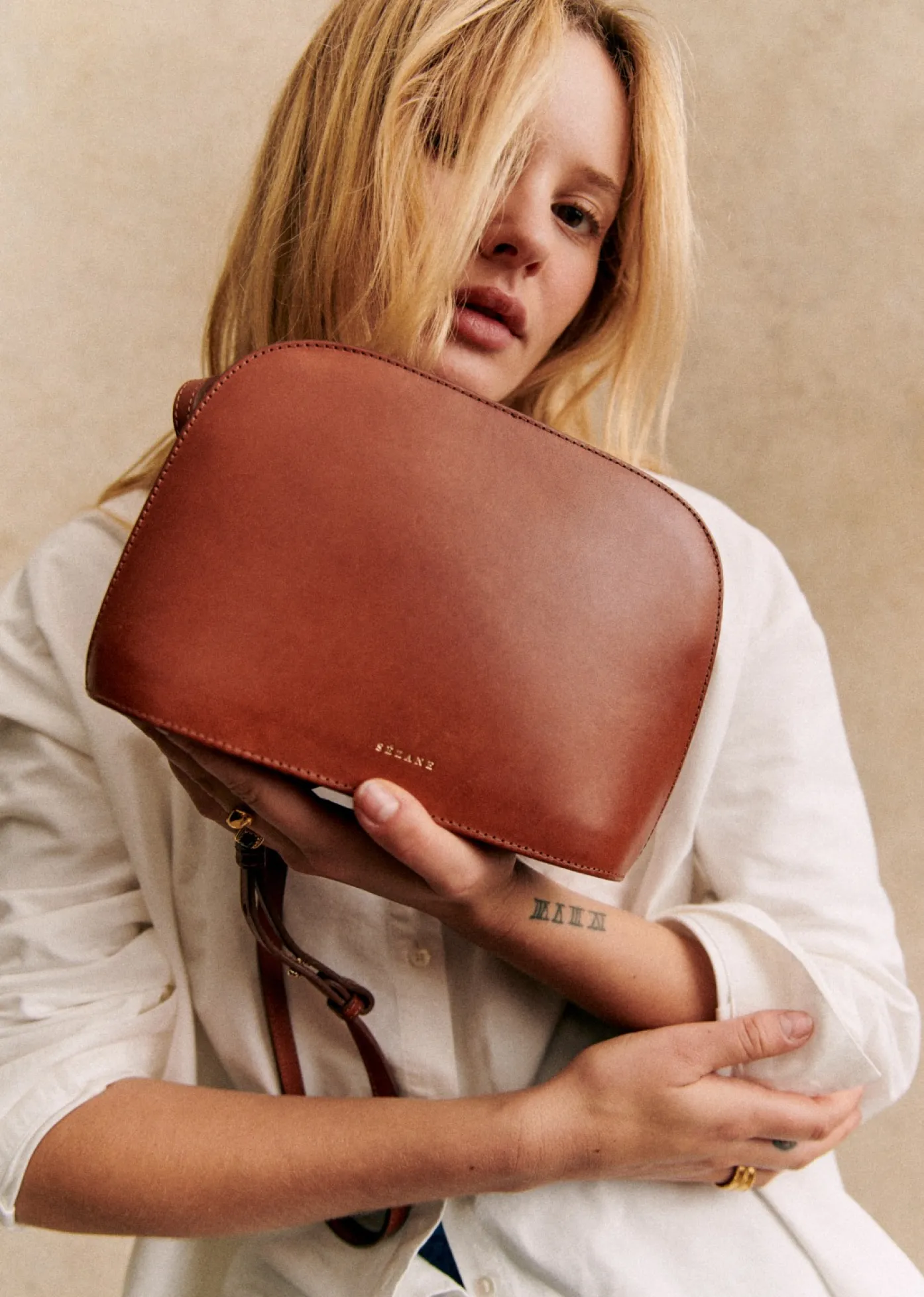 Sezane Nos Sacs Iconiques|Maroquinerie|Sac Victor Héritage Cuir Naturel Héritage