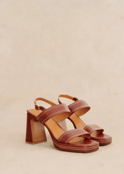Sezane Souliers|Sandales|Sandales High Suzie Cuir Naturel Lisse