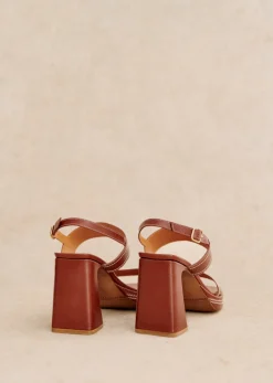 Sezane Souliers|Sandales|Sandales High Suzie Cuir Naturel Lisse