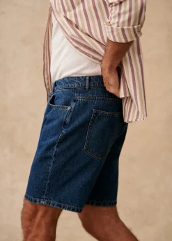 Sezane Shorts|Short Elio Bleu Denim