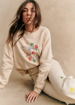 Sezane Sweats|Sweat-Shirt Amour Libre Oiseau - Sézane X Pangea Crème / Multico