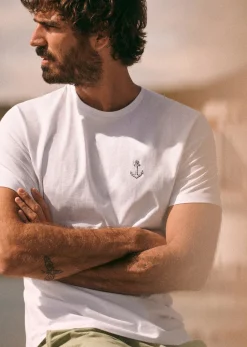 Sezane T-shirts|Le Bain|T-Shirt Ancre Blanc