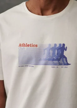 Sezane T-shirts motif|T-shirts manches courtes|T-Shirt Athletics Club Écru