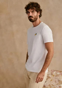 Sezane T-shirts motif|T-shirts manches courtes|T-Shirt Citron Blanc/Jaune