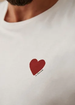 Sezane T-shirts motif|T-Shirt Coeur Chamade Écru