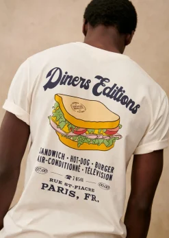 Sezane T-shirts motif|T-Shirt Diners Editions Écru