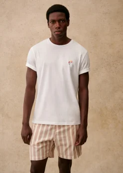 Sezane T-shirts motif|T-shirts manches courtes|T-Shirt Fleur Blanc