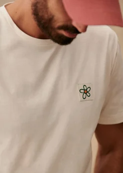 Sezane T-shirts motif|T-Shirt Fleur Éditions Ecru