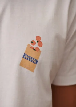 Sezane T-shirts motif|T-shirts manches courtes|T-Shirt Fruits Du Soleil Blanc