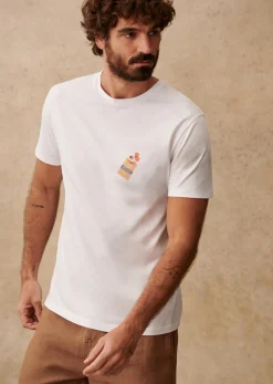 Sezane T-shirts motif|T-shirts manches courtes|T-Shirt Fruits Du Soleil Blanc