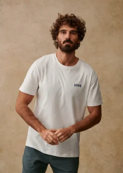 Sezane T-shirts motif|T-shirts manches courtes|T-Shirt Love Écru