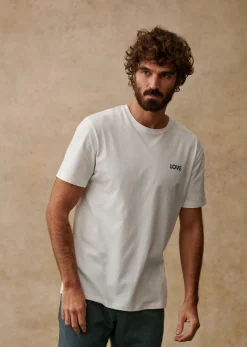 Sezane T-shirts motif|T-shirts manches courtes|T-Shirt Love Écru