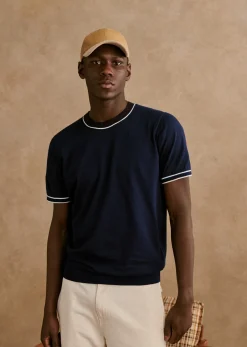Sezane Costumes|Col rond|T-Shirt Maille Corey Marine