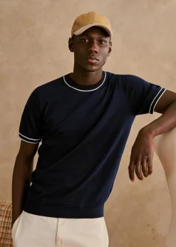 Sezane Costumes|Col rond|T-Shirt Maille Corey Marine