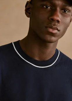 Sezane Costumes|Col rond|T-Shirt Maille Corey Marine
