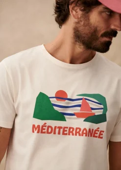 Sezane T-shirts motif|T-shirts manches courtes|T-Shirt Mer Ecru