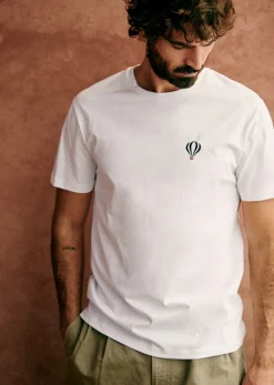 Sezane T-shirts motif|T-shirts manches courtes|T-Shirt Montgolfière Blanc