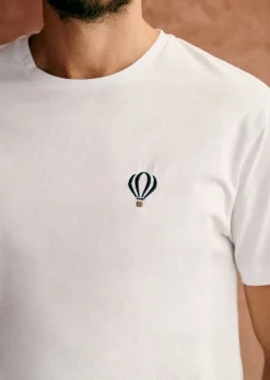 Sezane T-shirts motif|T-shirts manches courtes|T-Shirt Montgolfière Blanc