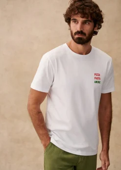 Sezane T-shirts motif|T-Shirt Pizza Pasta Amore Blanc