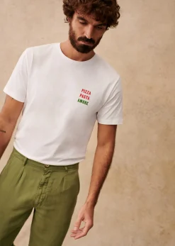 Sezane T-shirts motif|T-Shirt Pizza Pasta Amore Blanc