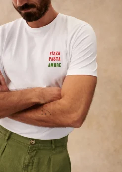 Sezane T-shirts motif|T-Shirt Pizza Pasta Amore Blanc
