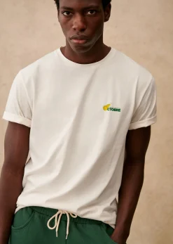 Sezane T-shirts motif|T-shirts manches courtes|T-shirt Tennis Écru
