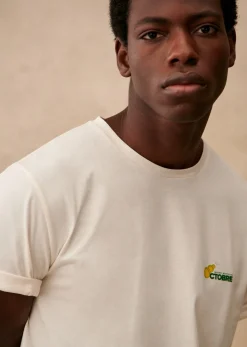 Sezane T-shirts motif|T-shirts manches courtes|T-shirt Tennis Écru