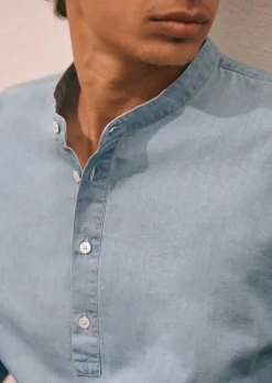 Sezane Denim|Chemises denim|Tunique Buster Denim Délavé